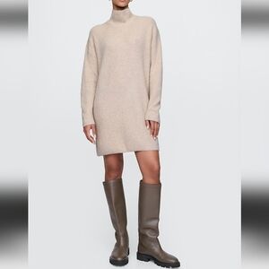 NWT BANANA REPUBLIC COTTON AND WOOL SWEATER DRESS ECRU Size M